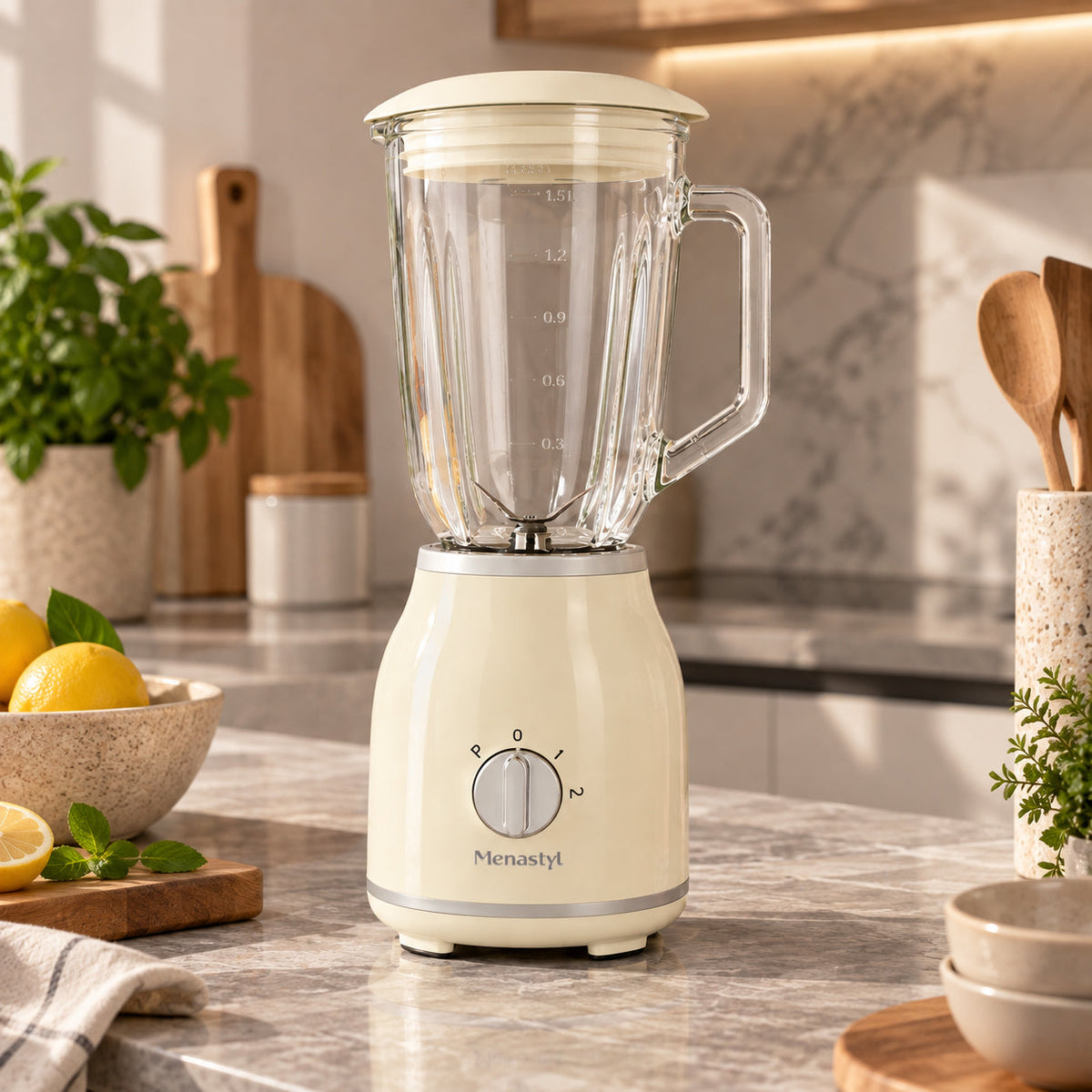 Rétro - Blender - Polypropylène Et Contenant En Verre - 1,5L