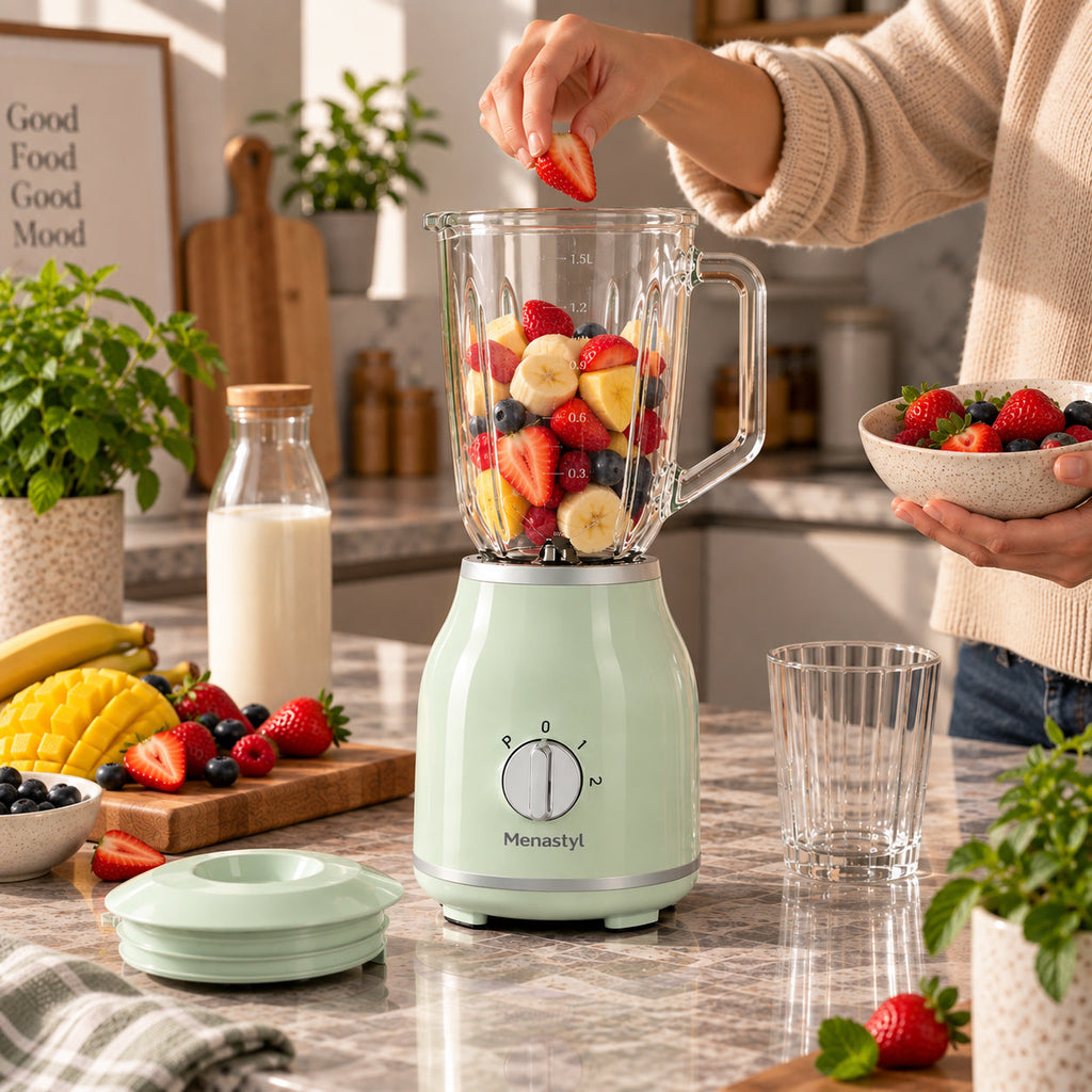 Rétro - Blender - Polypropylène Et Contenant En Verre - 1,5L