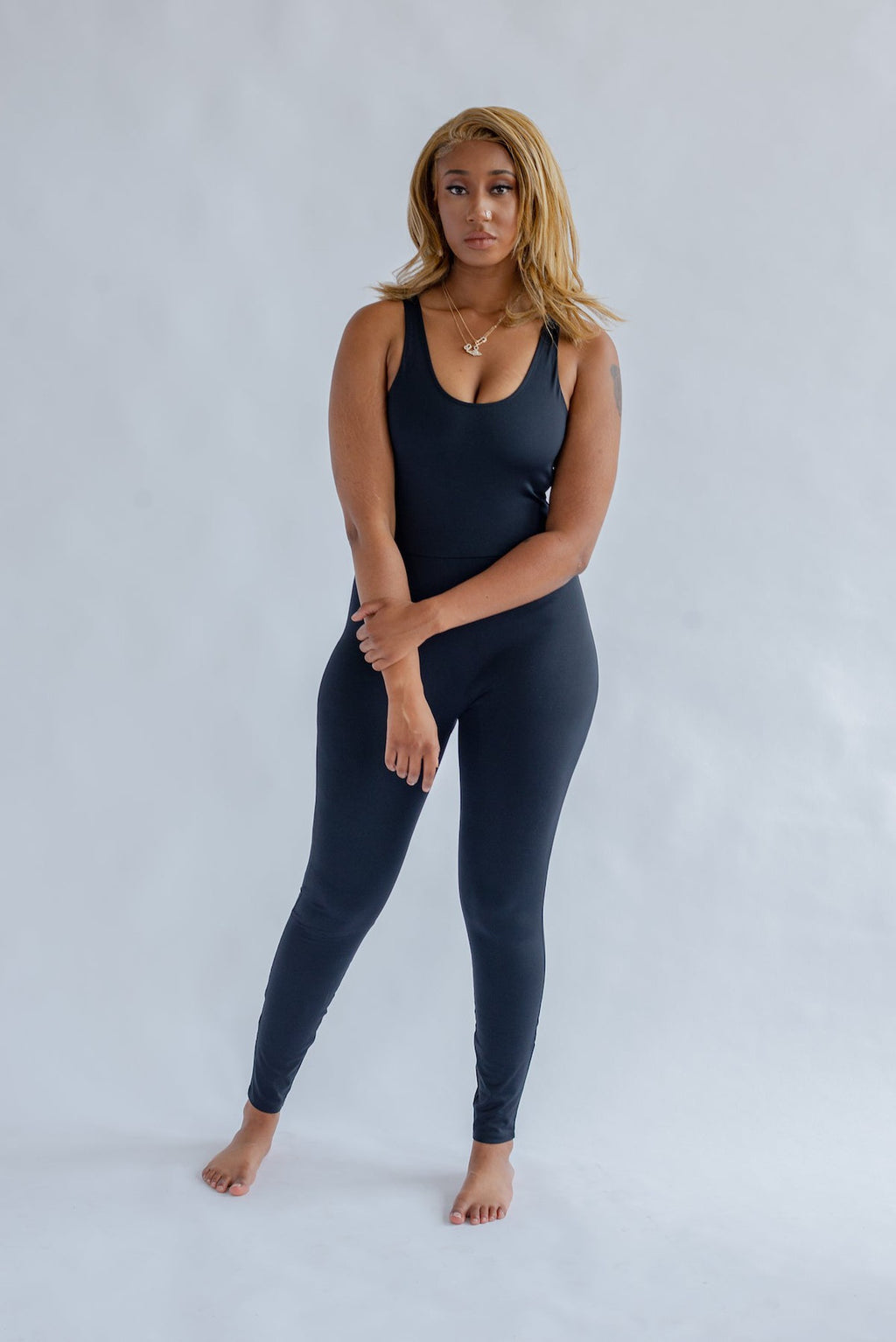 Mono - Unitard con espalda redondeada - Negro