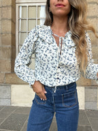 Blouse À Col Large Fleurie Maria