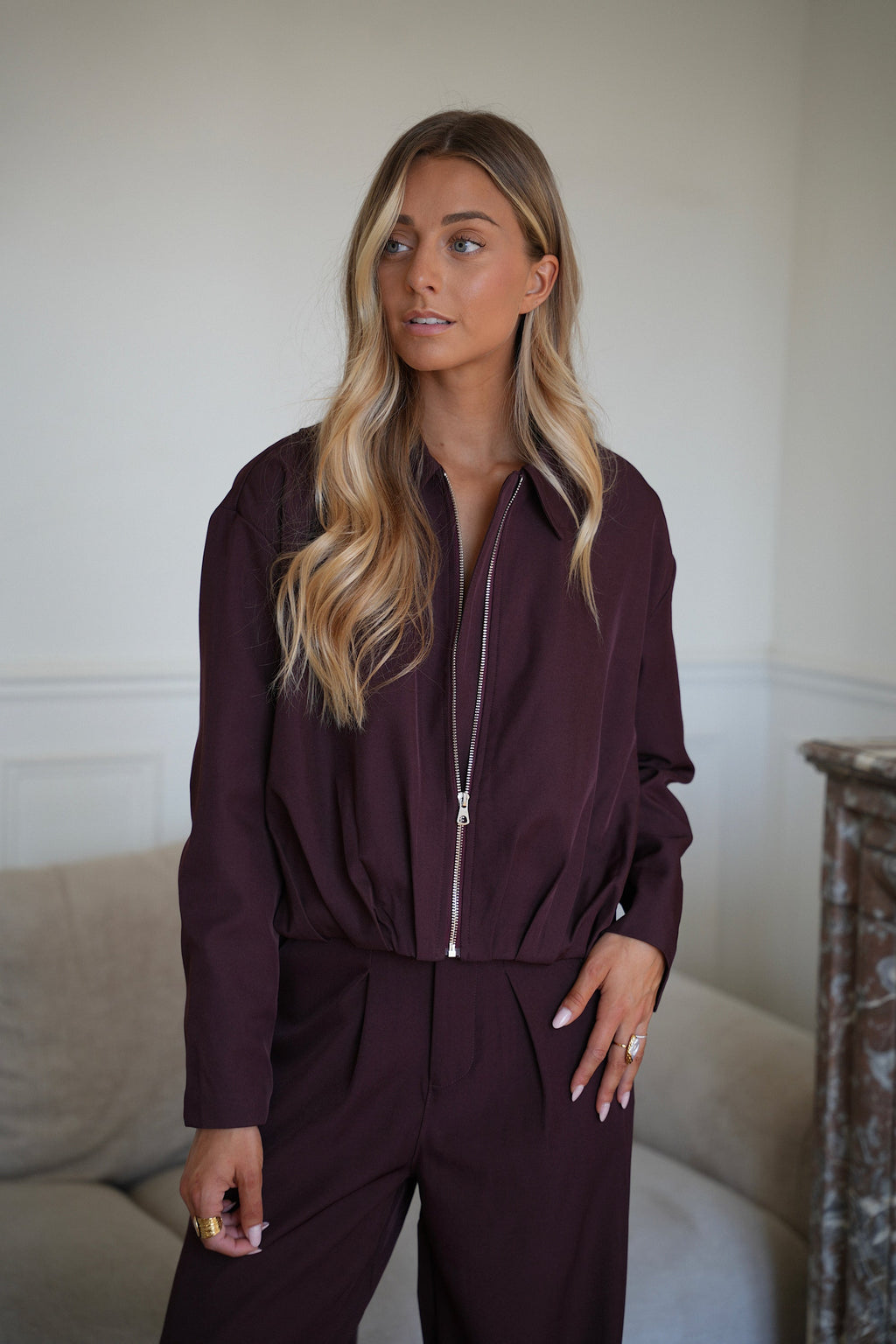 Veste Zippée Jamy - Prune
