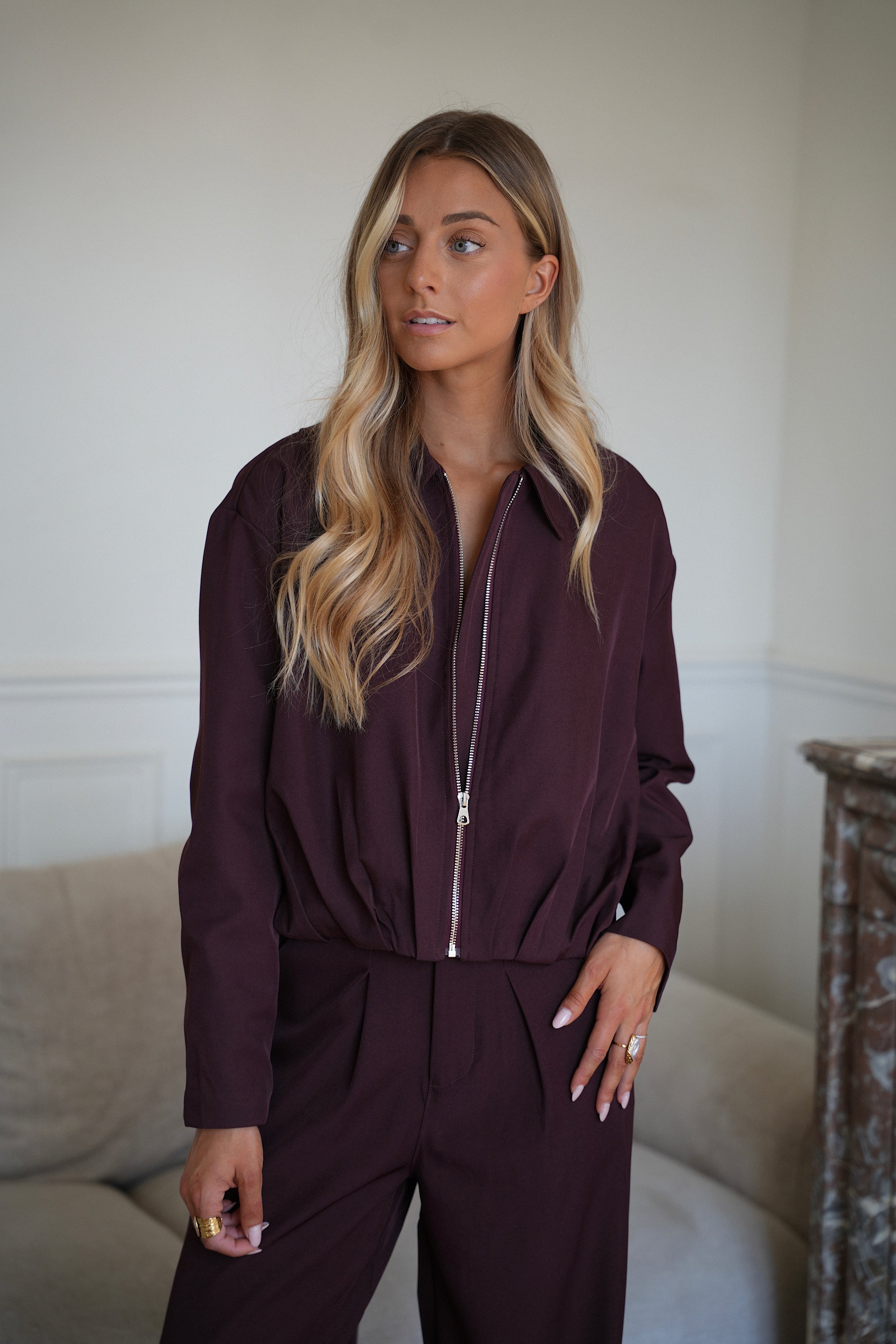 Veste Zippée Jamy - Prune