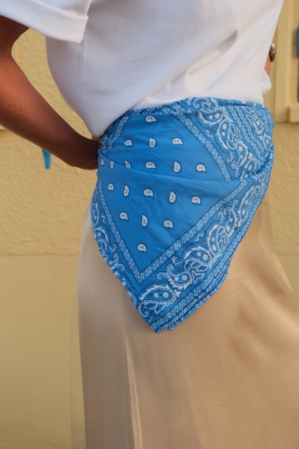 Blue bandana scarf