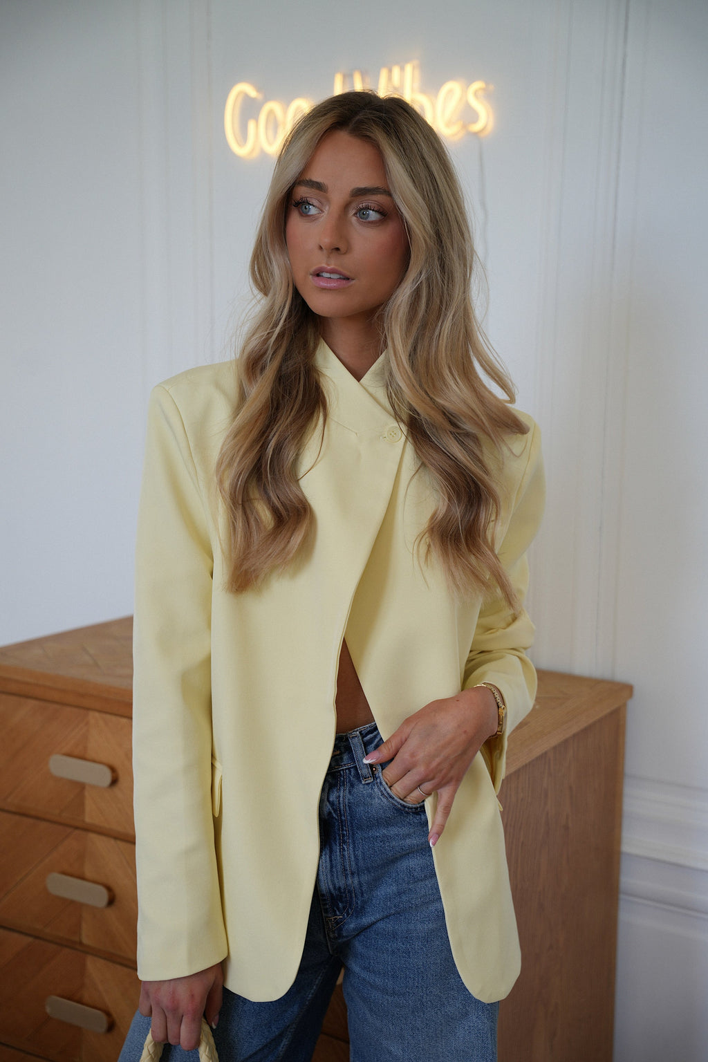 Manon Asymmetrical Blazer - Yellow