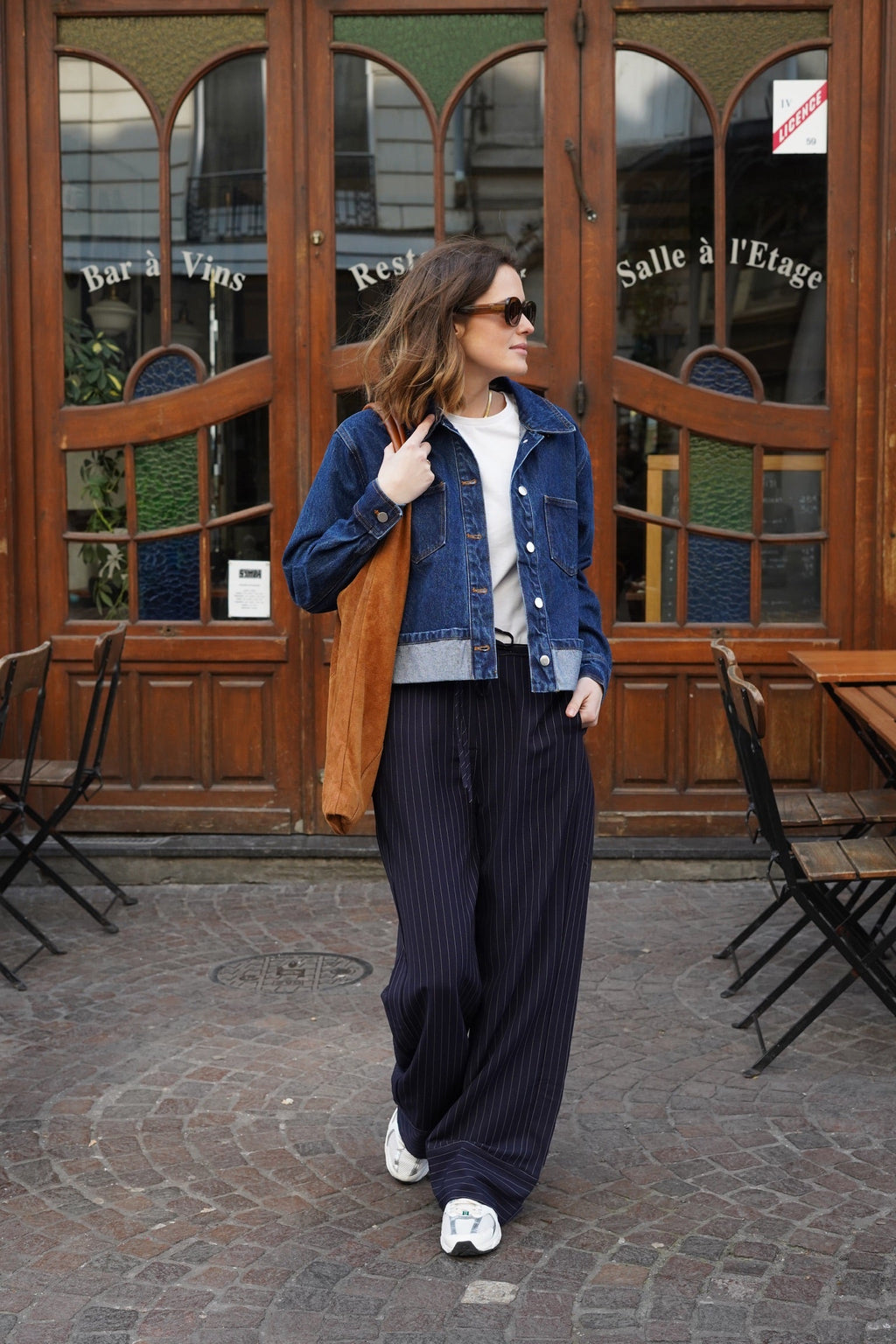 Pantalon Axel Fine Rayure Marine