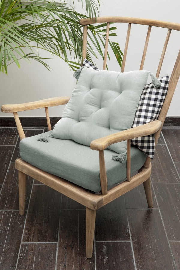 5-Piece Quilted Cushion - Double Cotton Gauze - Gaia - Eucalyptus