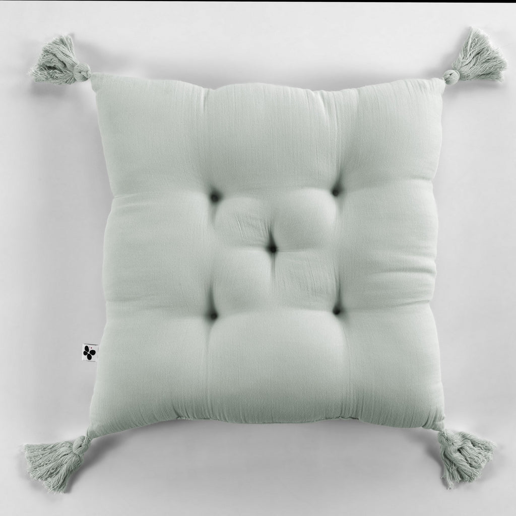 Gaïa - 5-Point Quilted Cushion - Double Cotton Gauze - Eucalyptus