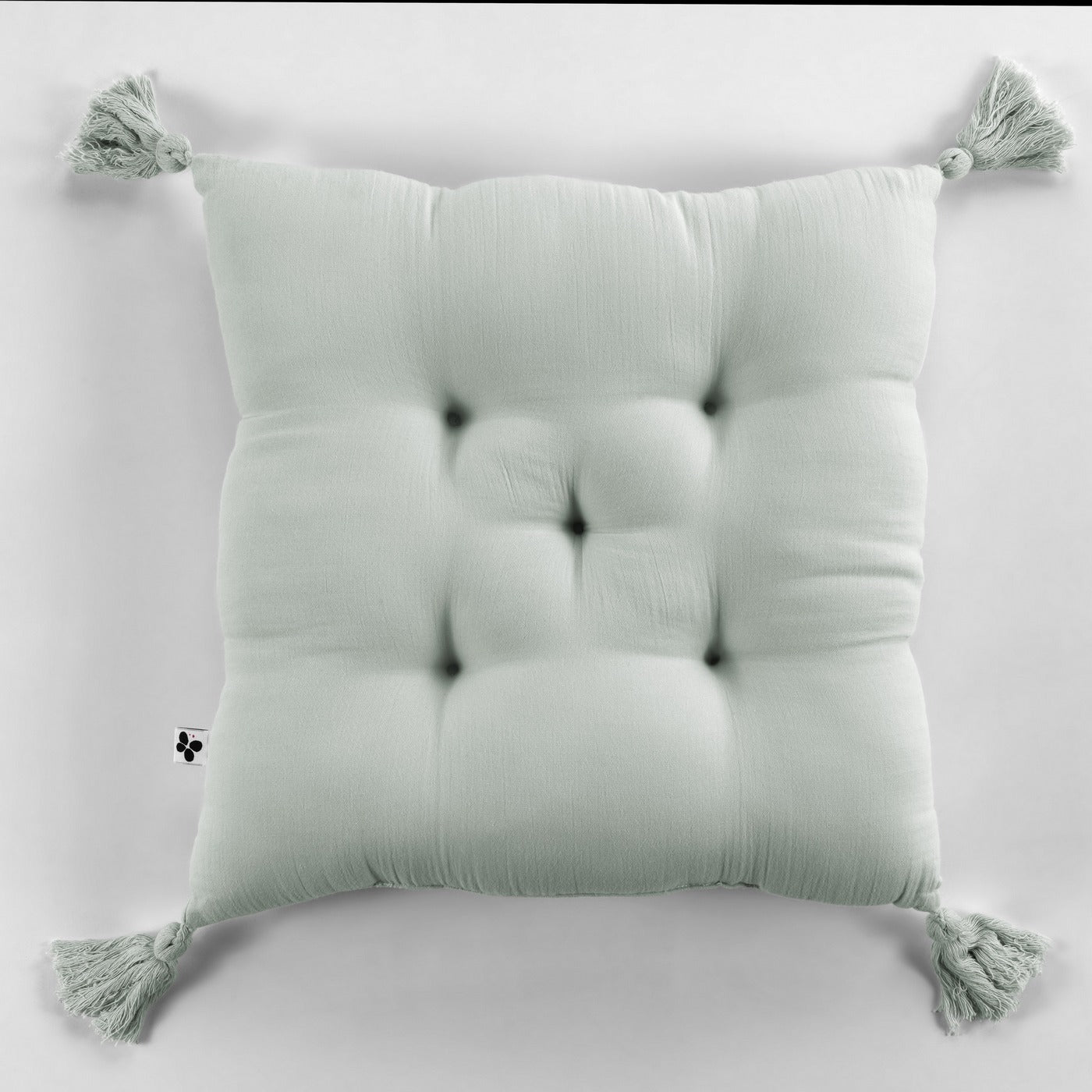Gaïa - 5-Point Quilted Cushion - Double Cotton Gauze - Eucalyptus