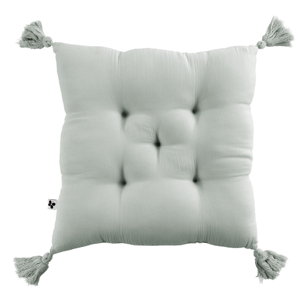 Gaïa - 5-Point Quilted Cushion - Double Cotton Gauze - Eucalyptus