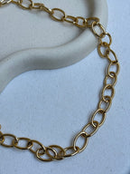 Vintage Gold-Tone Necklace - Gold-Tone Oval Chain