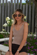 Top con paillettes Norra - Beige