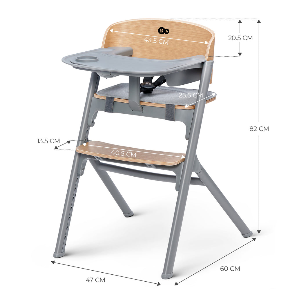 Seggiolone Livy Legno Grigio
