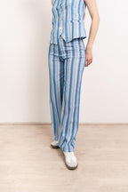 Ana Linen Trousers Blue