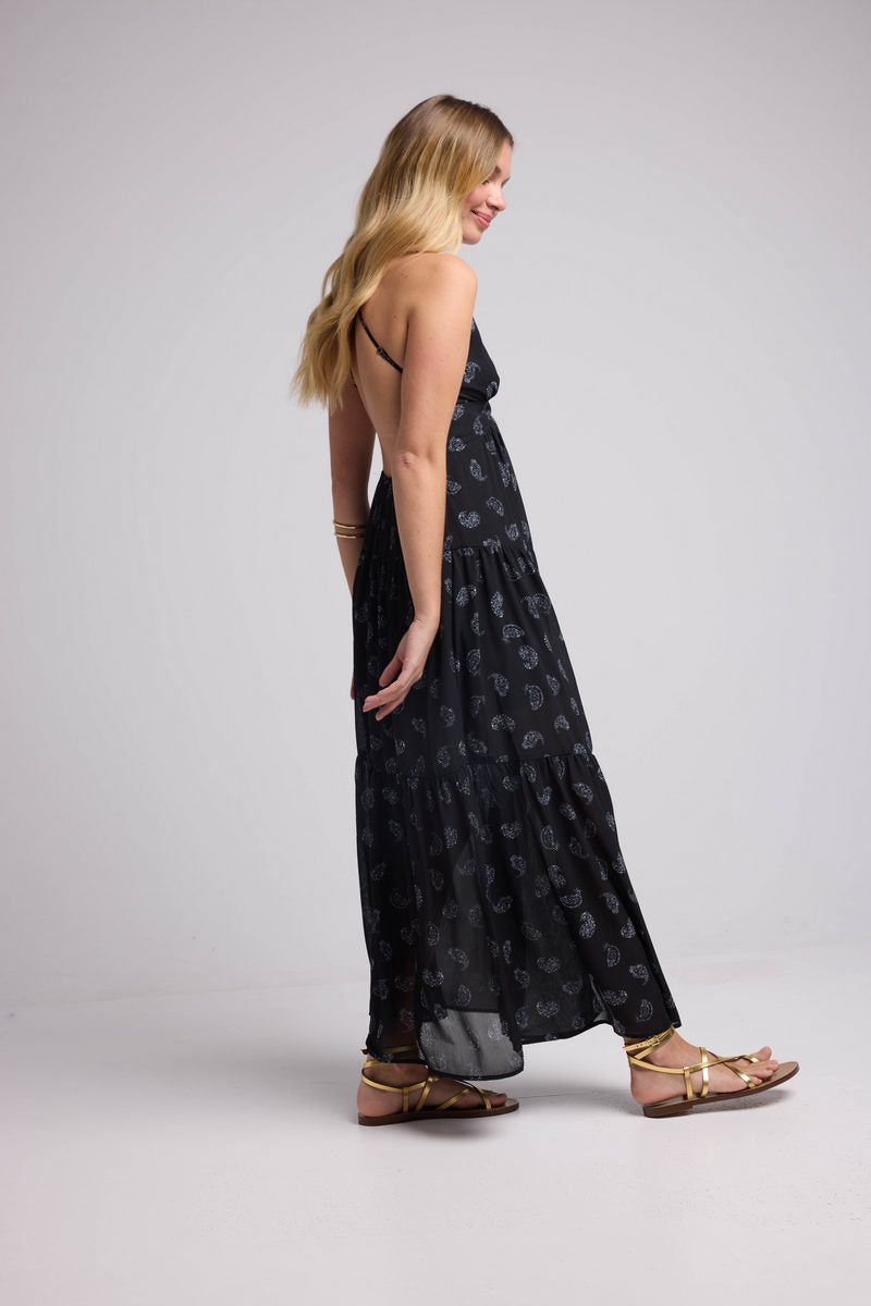 Vestido Largo con Tirantes - Bandana Negra