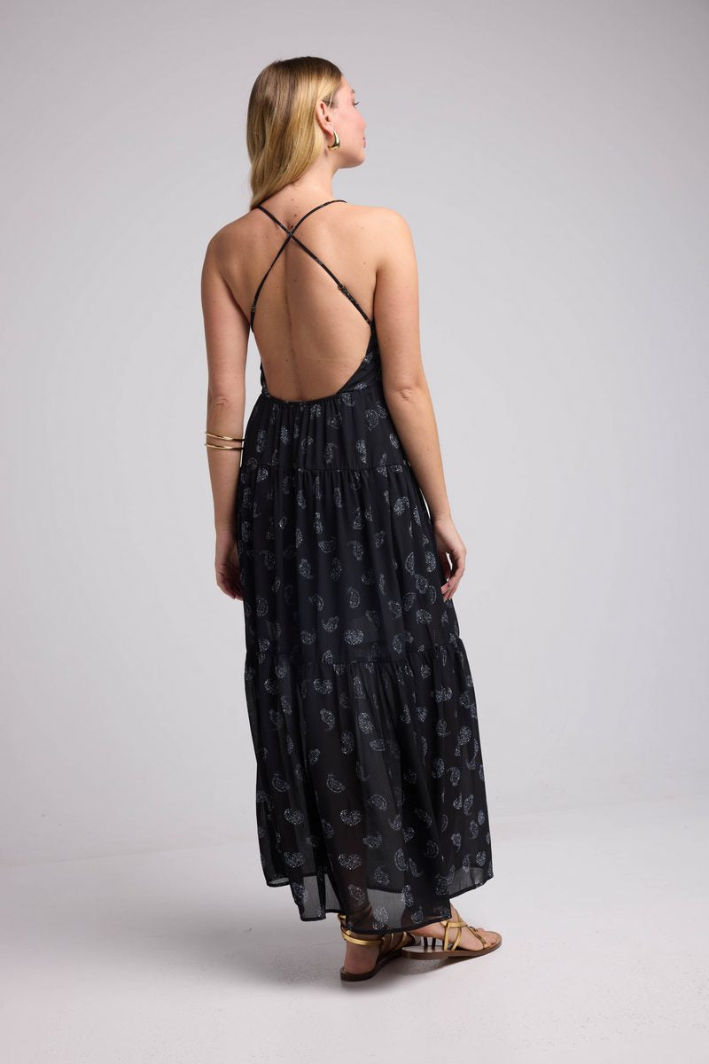 Vestido Largo con Tirantes - Bandana Negra