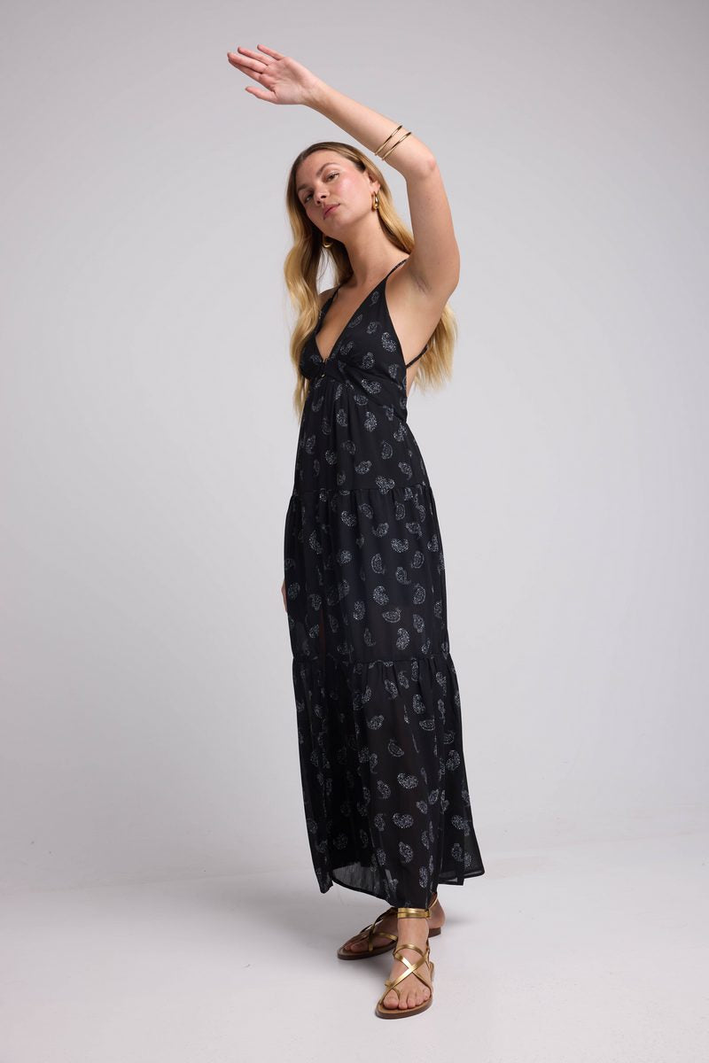 Vestido Largo con Tirantes - Bandana Negra