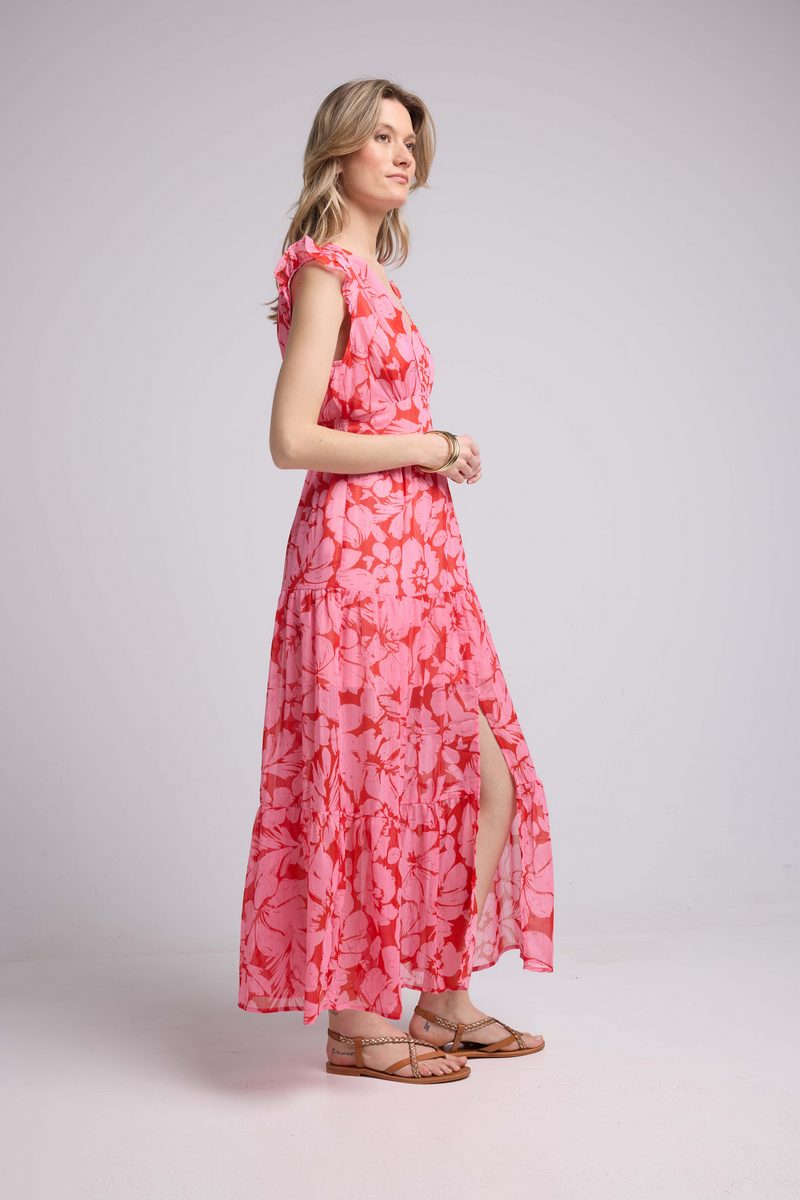 Long Dress - Pink Red Floral