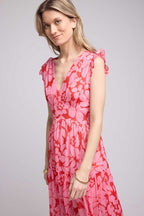 Long Dress - Pink Red Floral