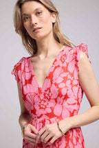 Long Dress - Pink Red Floral