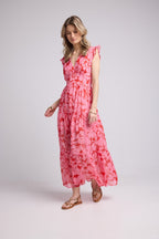 Long Dress - Pink Red Floral