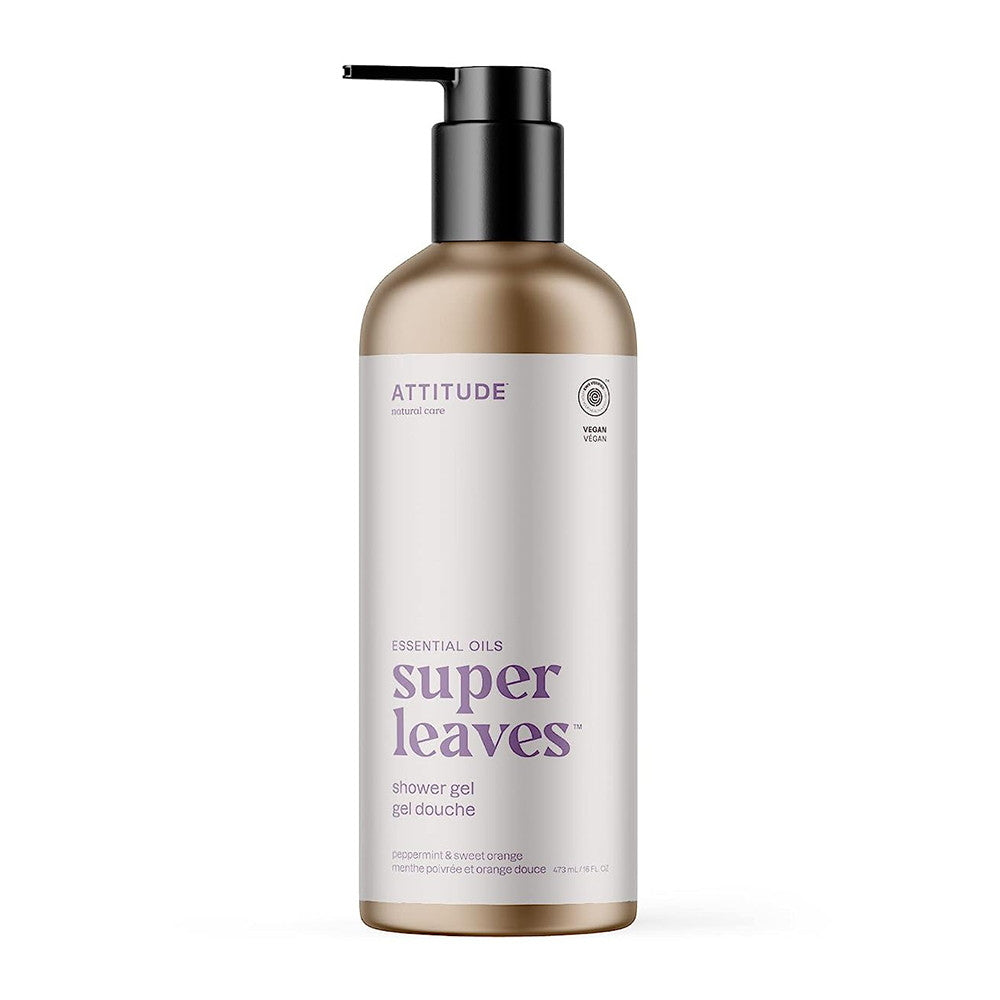 Attitude Super Leaves Shower Gel, Peppermint and Sweet Orange, 16 Oz