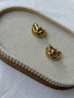 Vintage Earrings - Gold Braided Hoops