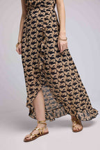 Robe Long Manches Courtes - Cachemire Noir