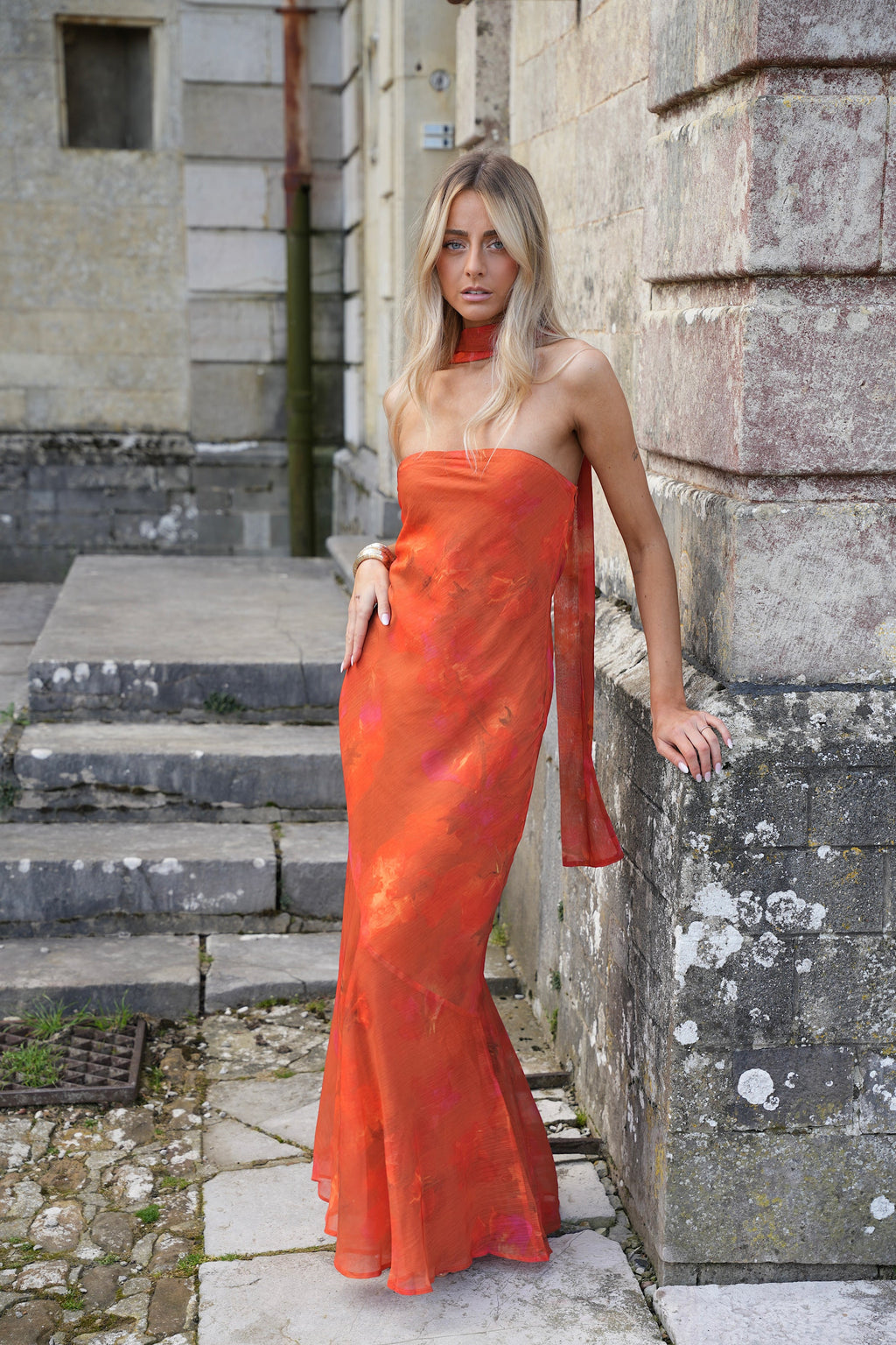 Robe Bustier Mia - Orange Foncé