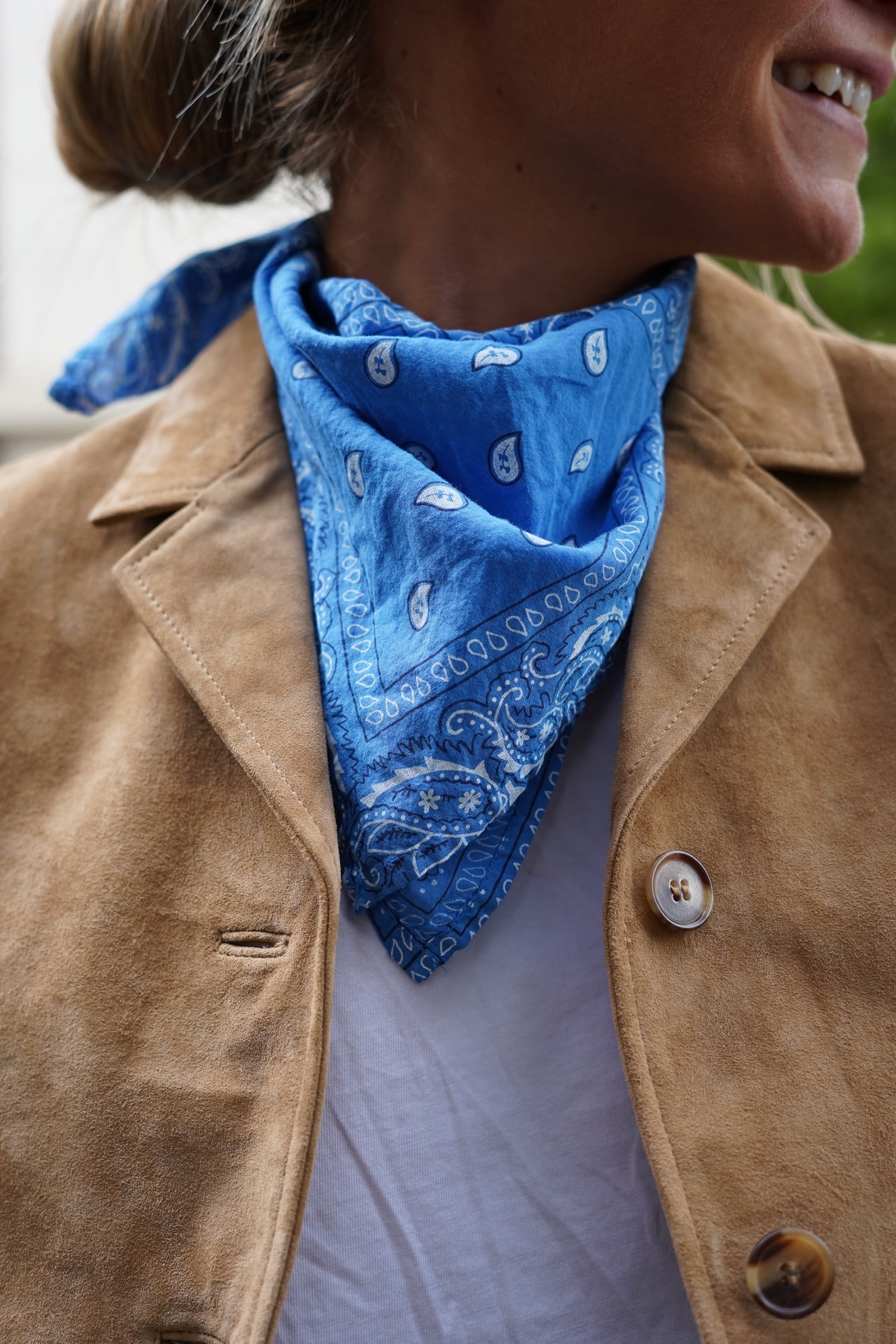 Blue bandana scarf