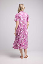 Short Sleeve Long Dress - Purple