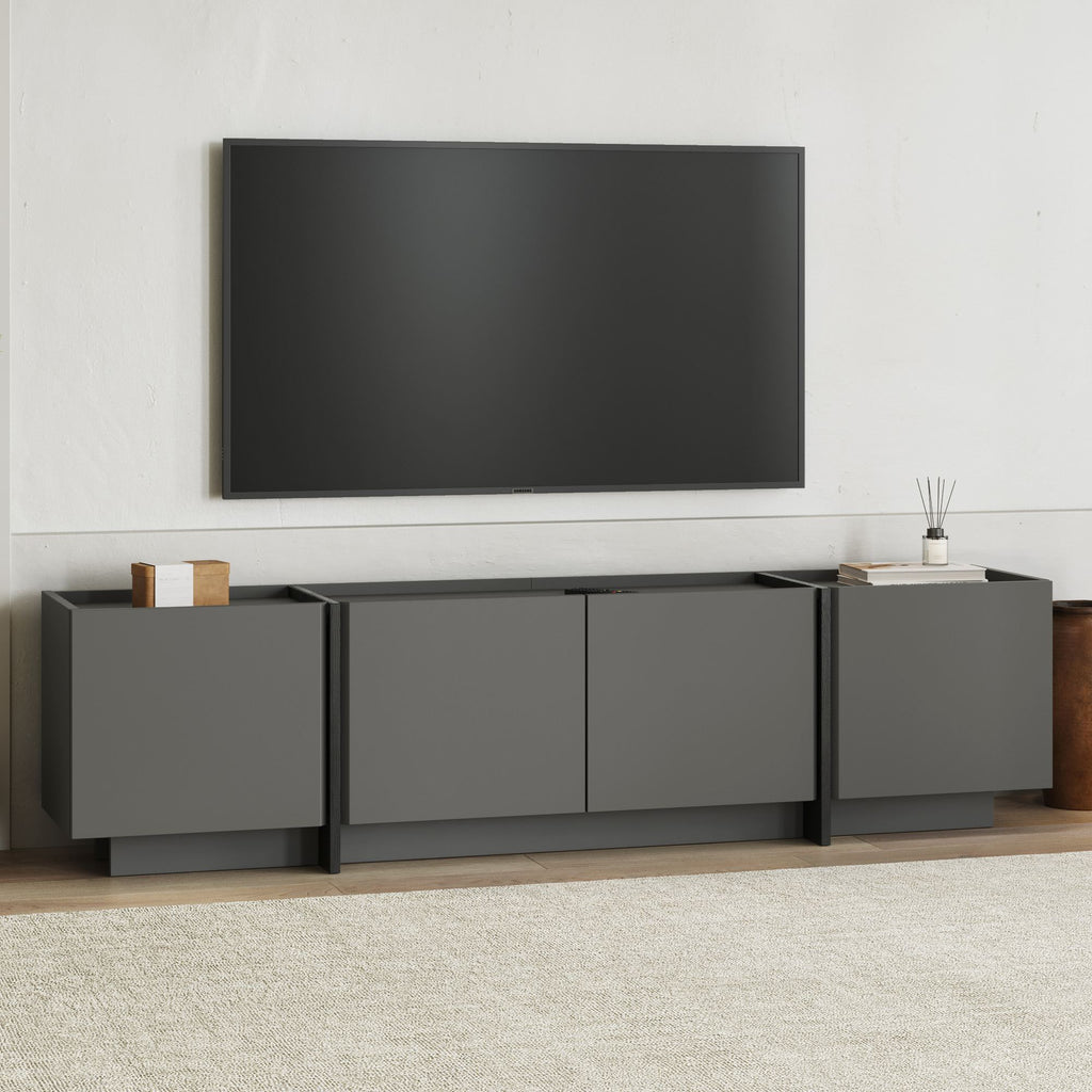 Lowen - TV Stand - Anthracite/Black