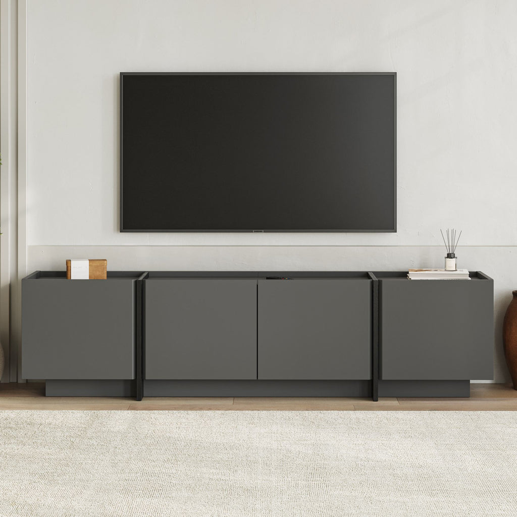Lowen - TV Stand - Anthracite/Black