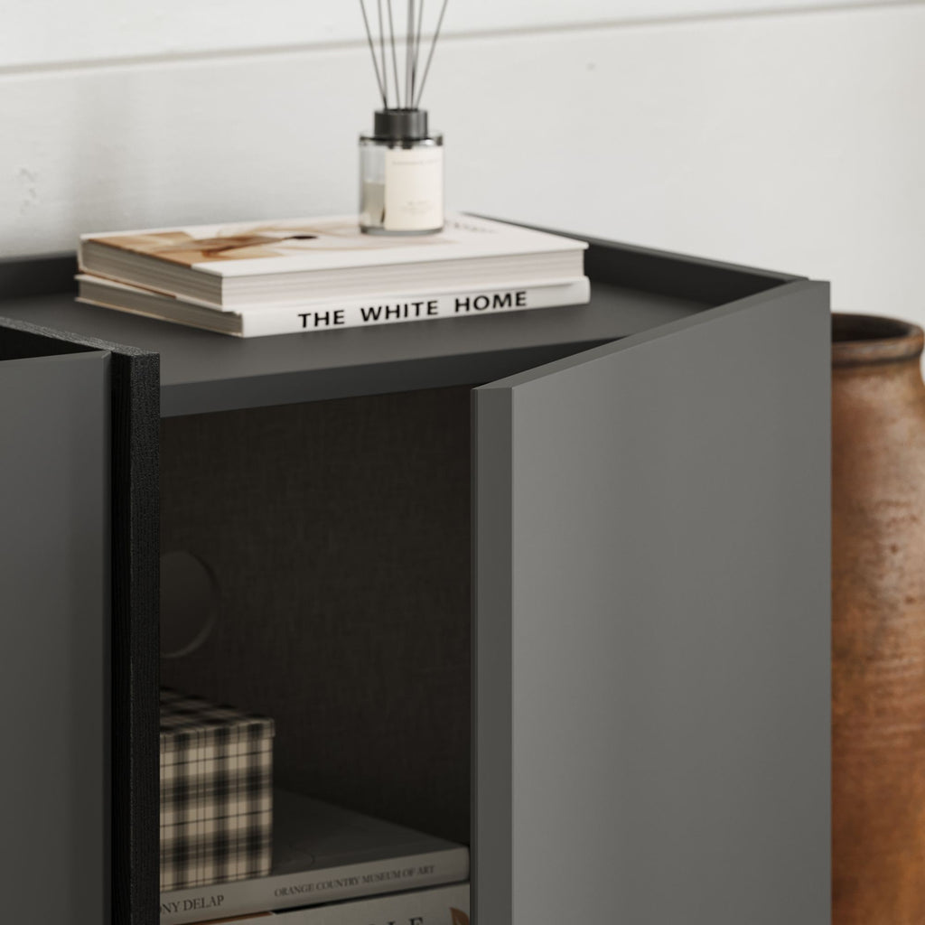 Lowen - TV Stand - Anthracite/Black
