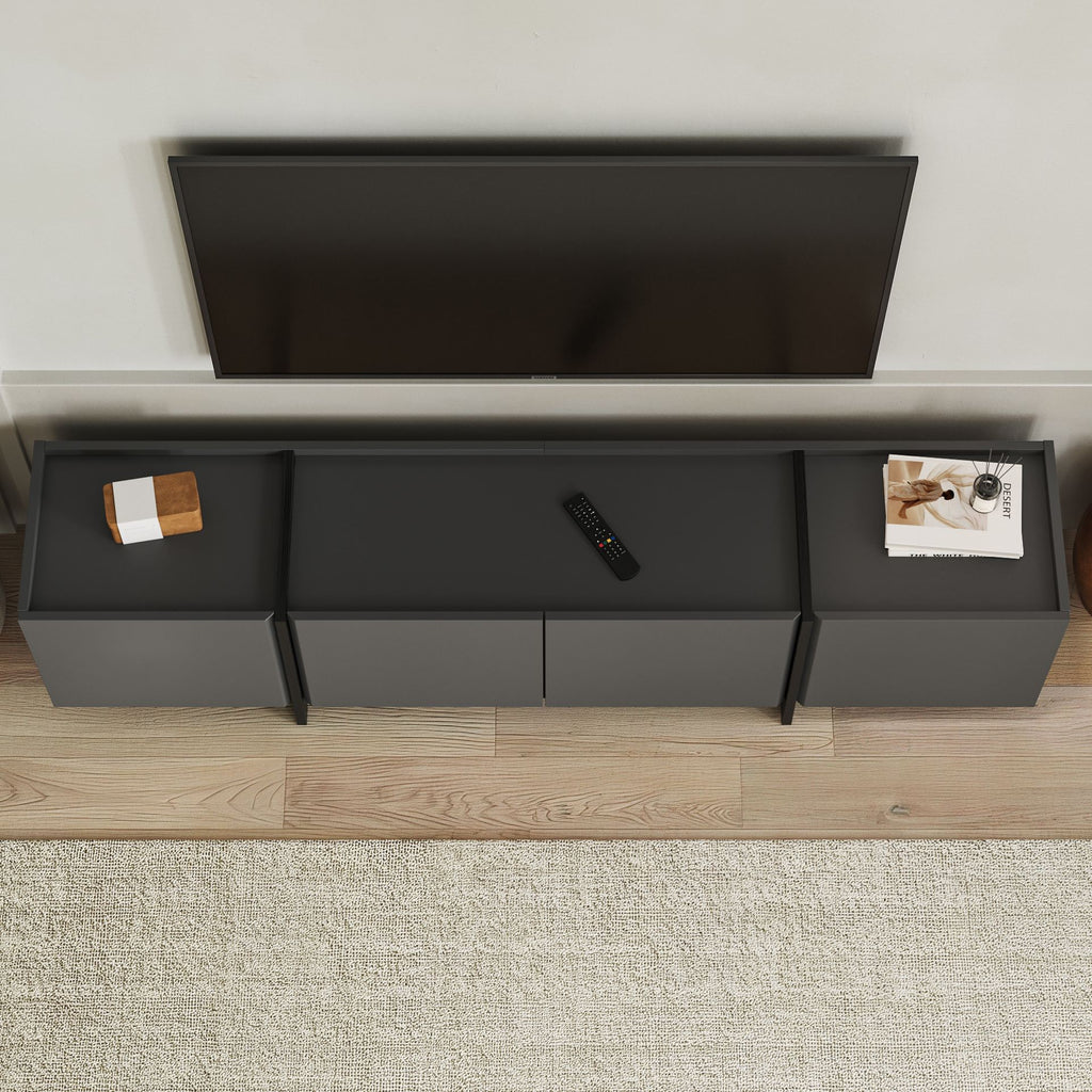 Lowen - TV Stand - Anthracite/Black