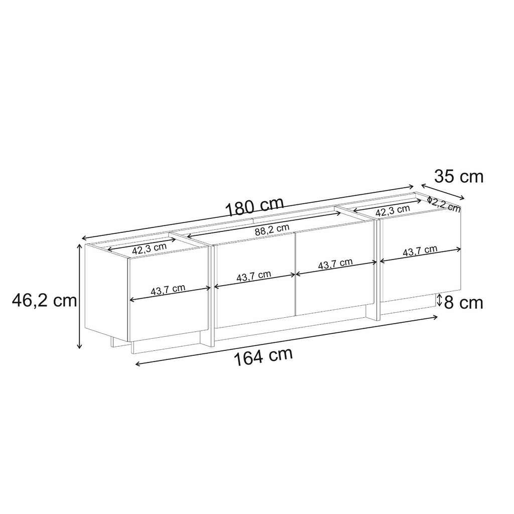 Lowen - TV Stand - Anthracite/Black