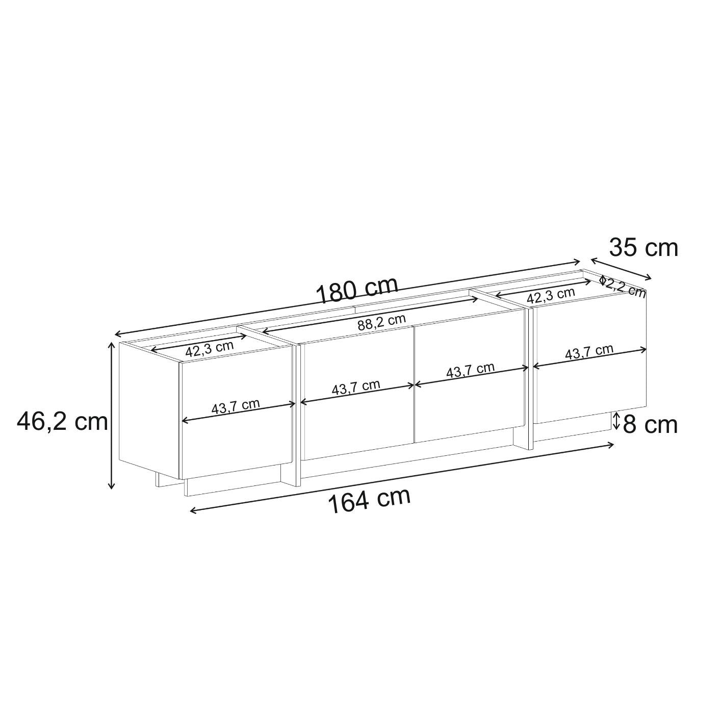 Lowen - TV Stand - Anthracite/Black