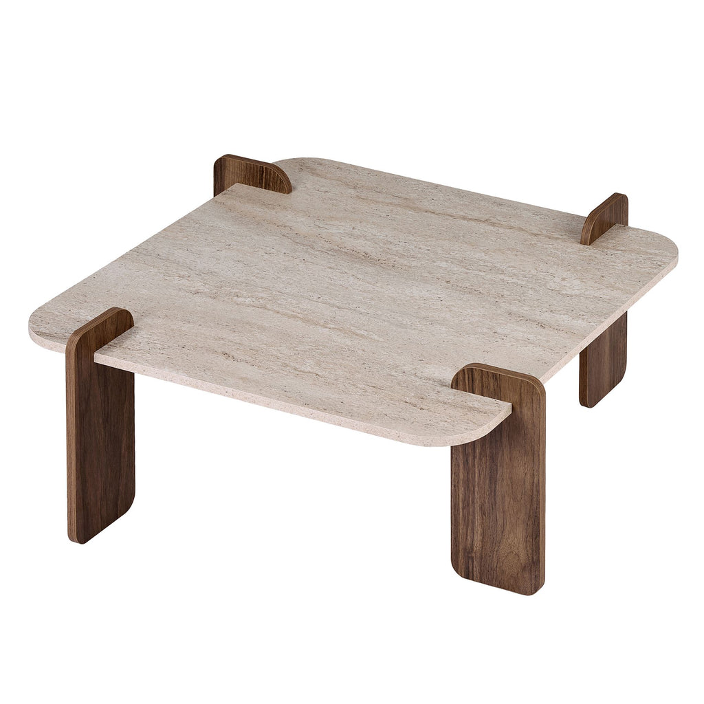 Tables Basses Marais - Travertin / Noyer