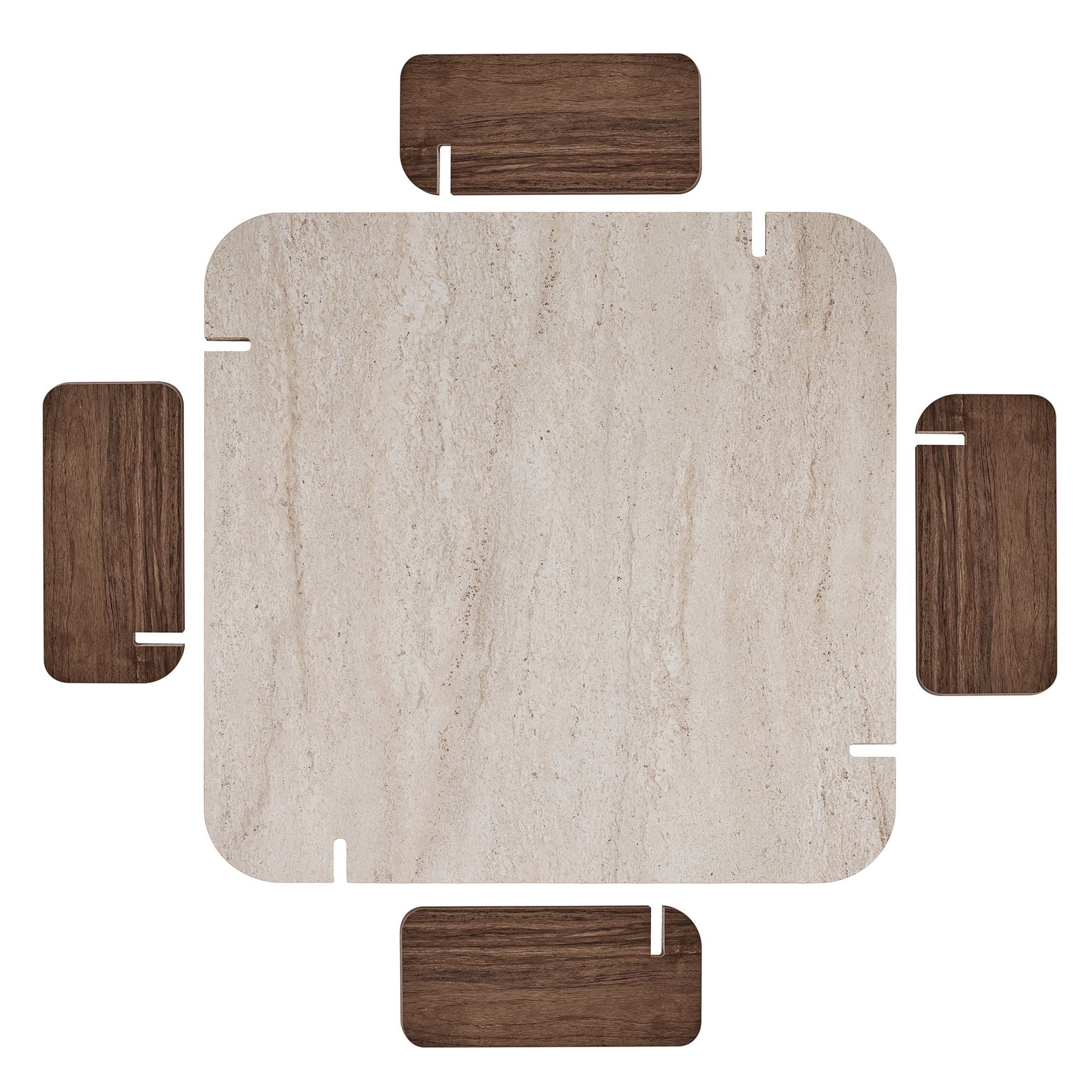 Tables Basses Marais - Travertin / Noyer