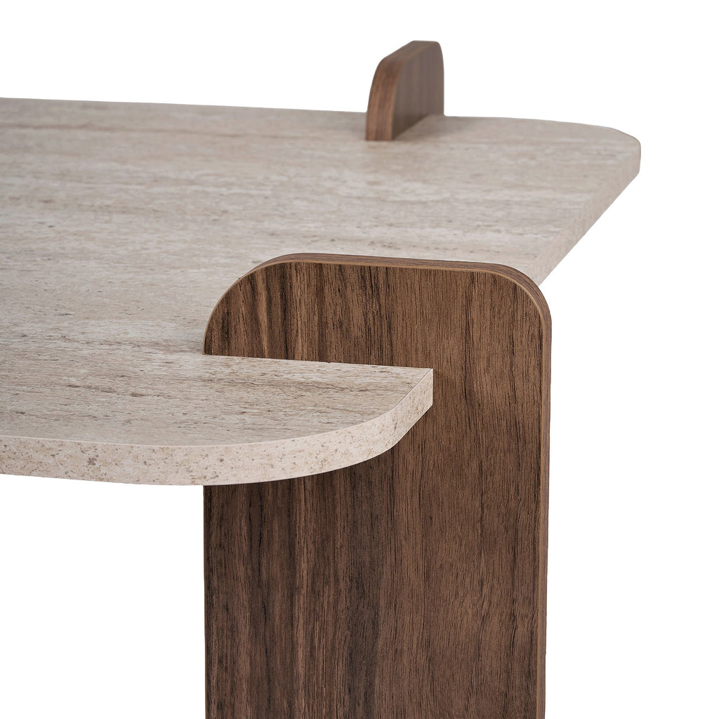 Tables Basses Marais - Travertin / Noyer