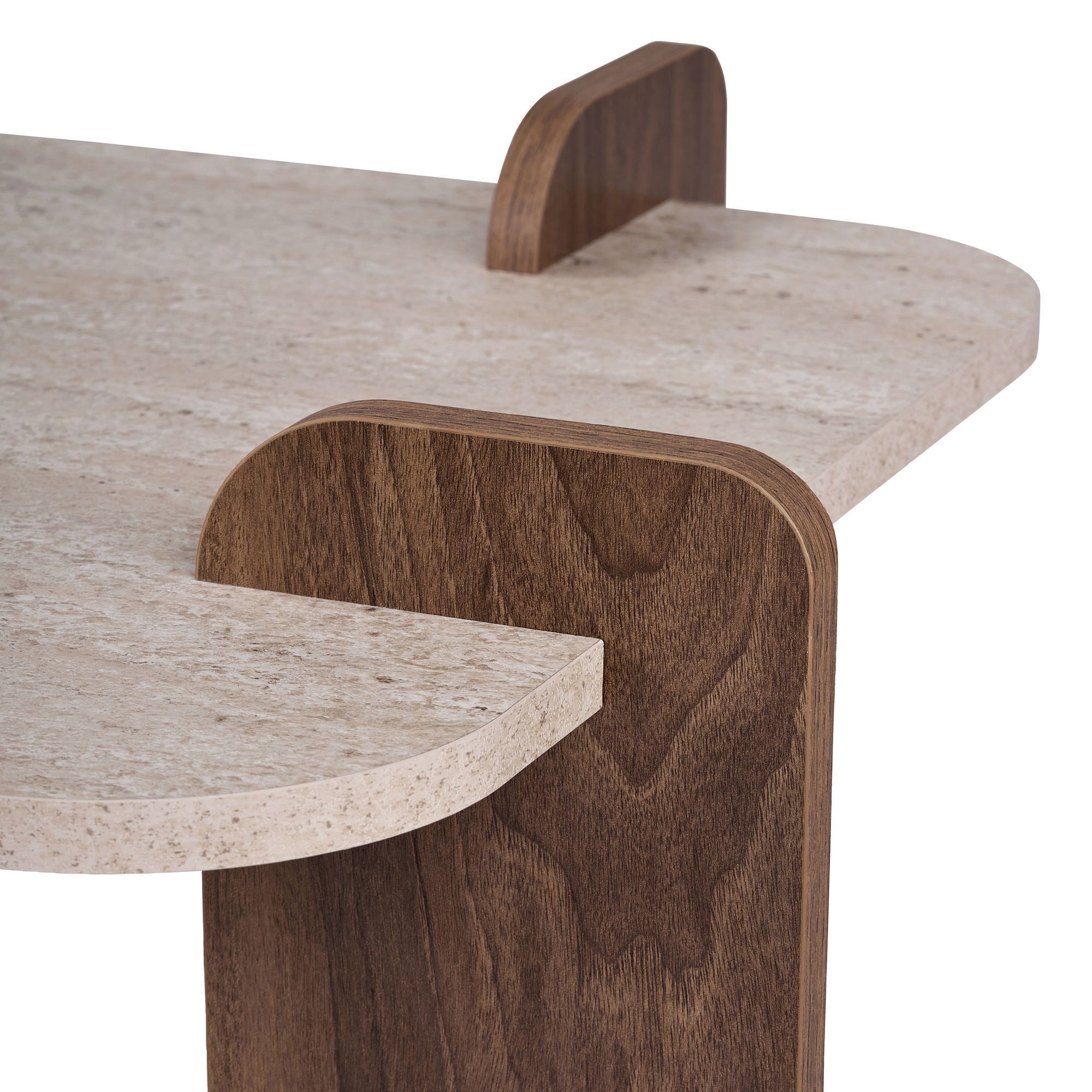 Tables Basses Renard - Travertin / Noyer