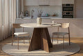 Virella - Dining Table - Travertine/Venezia Walnut