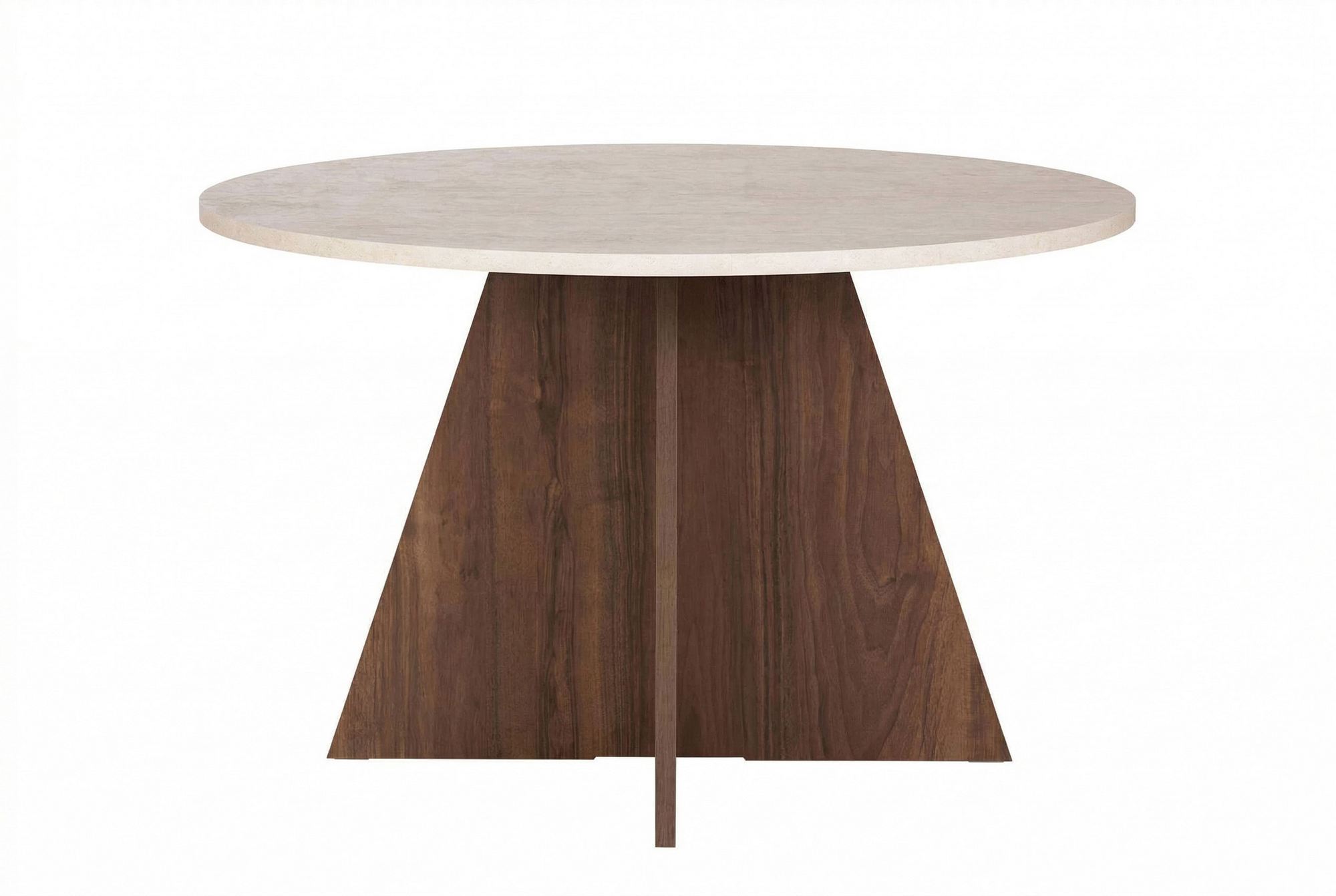 Virella - Dining Table - Travertine/Venezia Walnut