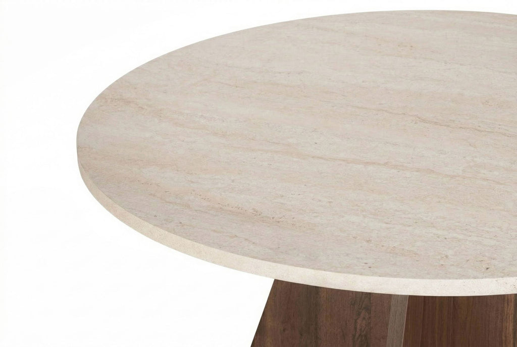Virella - Dining Table - Travertine/Venezia Walnut