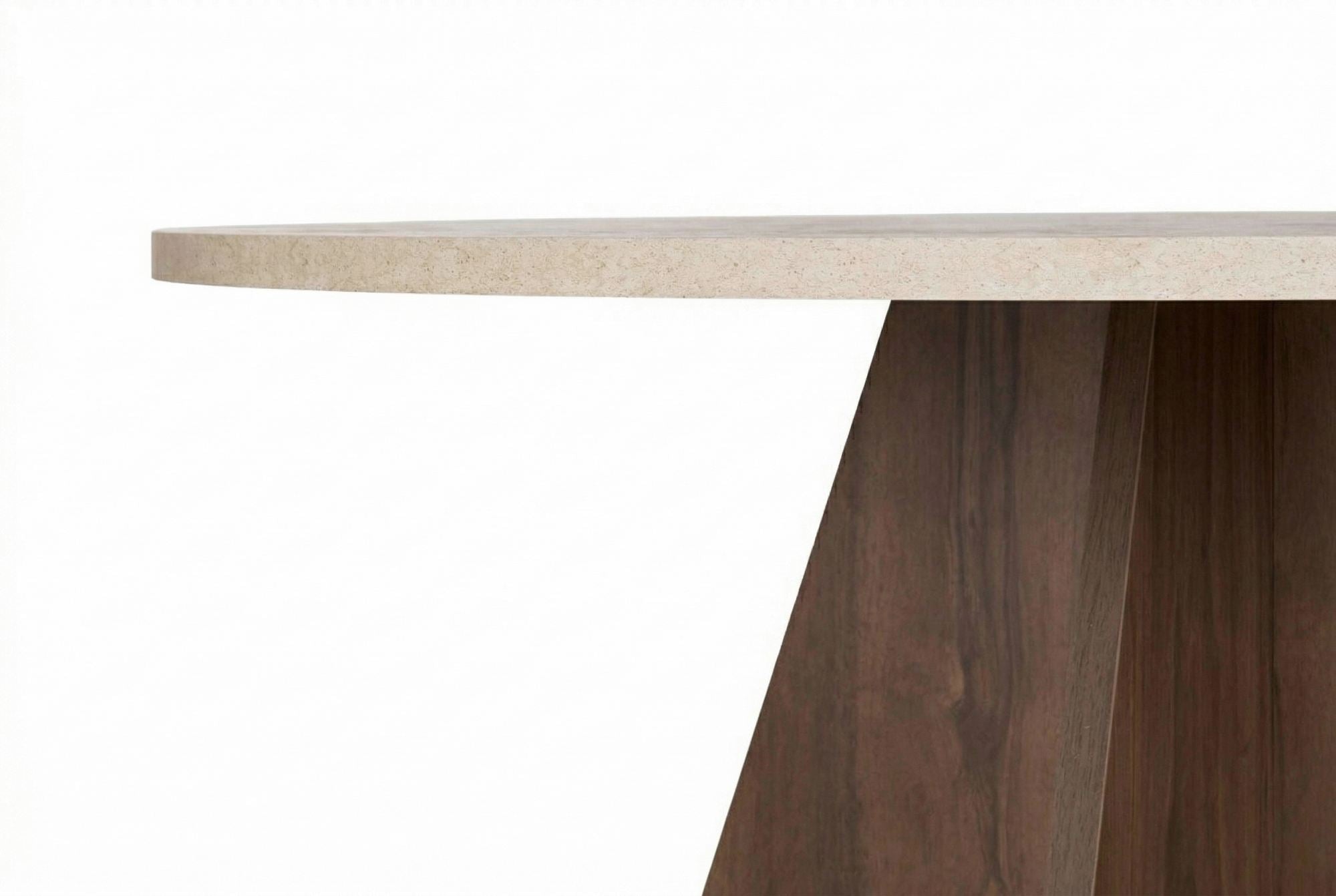 Virella - Dining Table - Travertine/Venezia Walnut