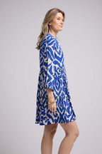 Short Dress Long Sleeves - Blue