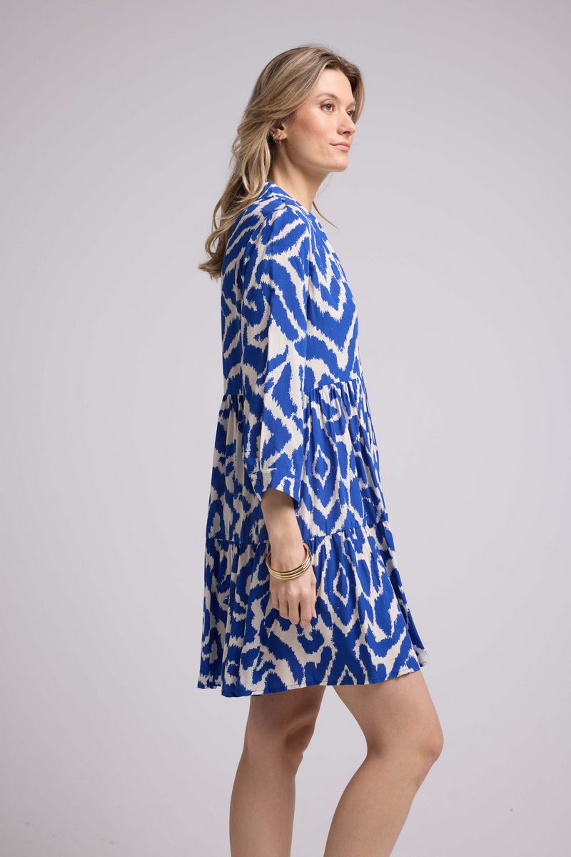 Short Dress Long Sleeves - Blue