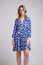 Short Dress Long Sleeves - Blue