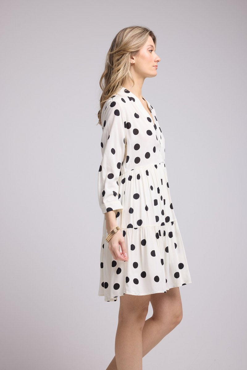 Robe Courte Manches Longues - Blanc
