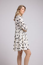 Robe Courte Manches Longues - Blanc
