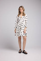Robe Courte Manches Longues - Blanc